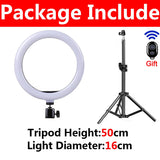 Dimmable LED Selfie Ring Light - 26cm/33cm Photography Fill Light