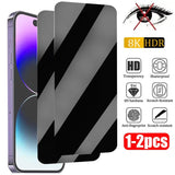 Anti-Spy Glass Screen Protector for iPhone 15/14/13/12/11 Pro Max/Mini/X/XS/XR/7 (1-2 Pack)