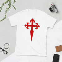 Camiseta de manga corta unisex Cruz de santiago