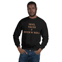 Sudadera unisex Sexo, tacos y rock n' roll