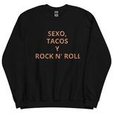 Sudadera unisex Sexo, tacos y rock n' roll